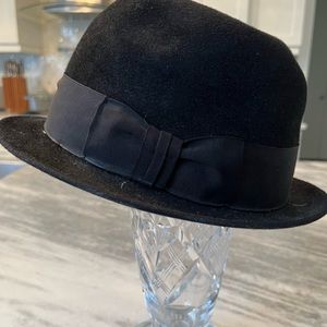 COPY - Vintage Stetson black hat size 6 1/8 man or woman era 1960s